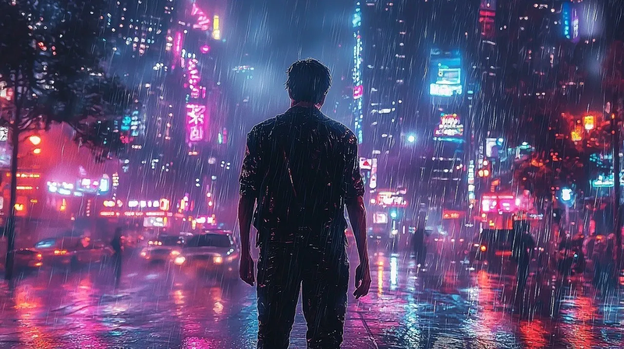 City 2075: Neon, rain, communication
