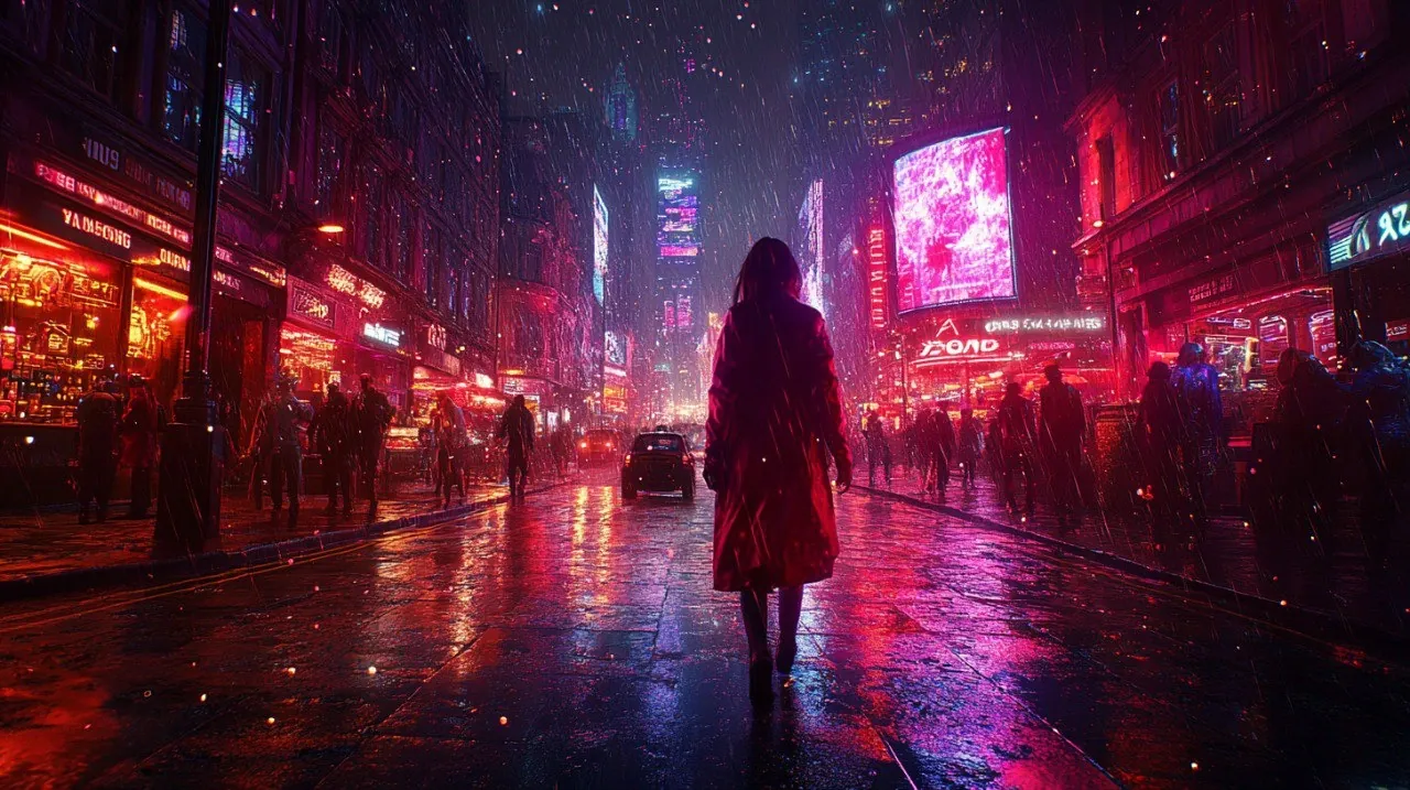 City 2075: Neon, rain, communication